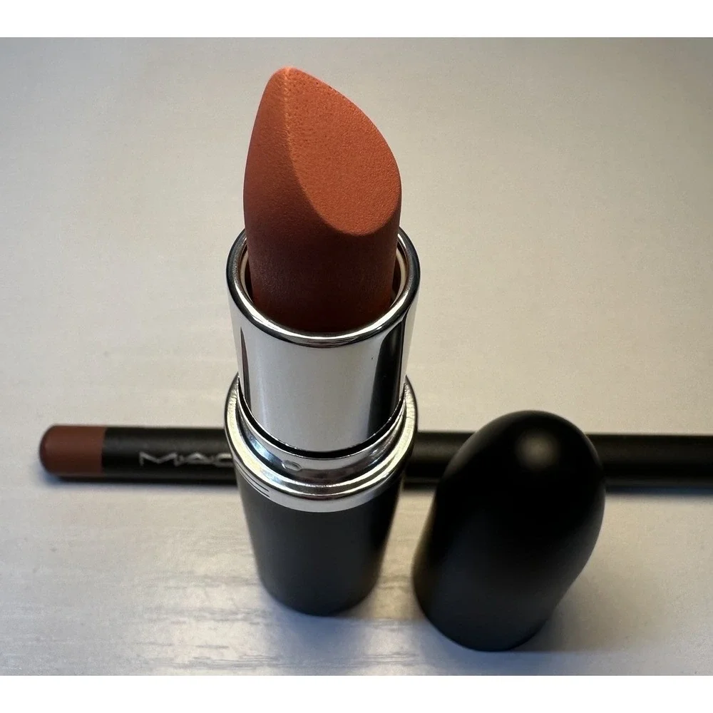 MAC Ximal Lip Duo Set Full Coverage Lipstick/ Lip Liner Spice & Velvet Teddy NIB